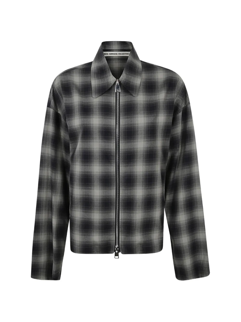Meta Campania Collective checked zip shirt - Grigio