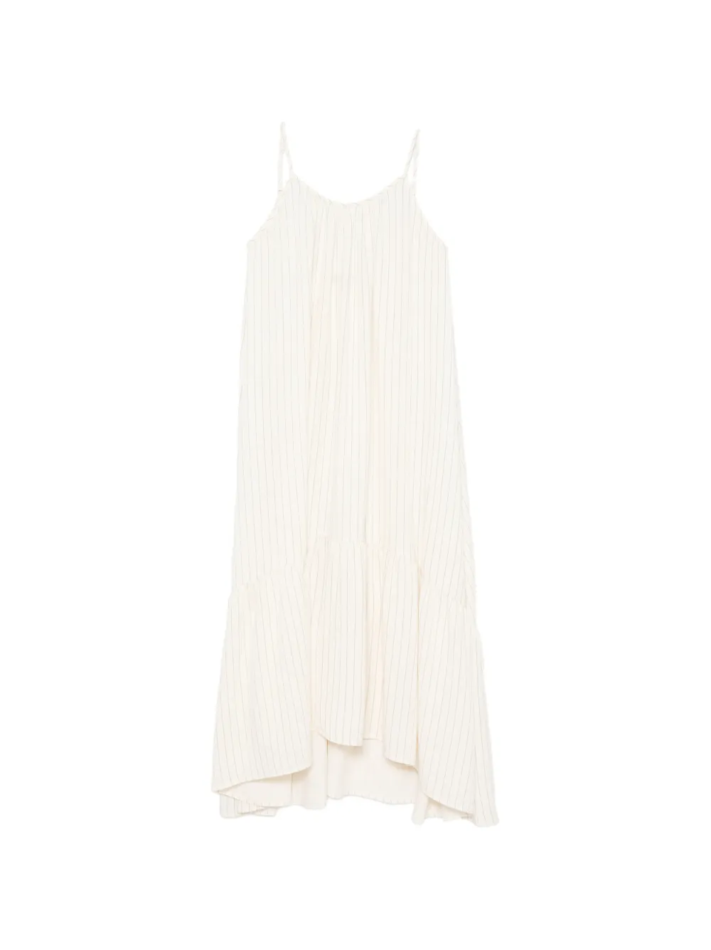 Eleh pinstriped asymmetric dress - Toni neutri