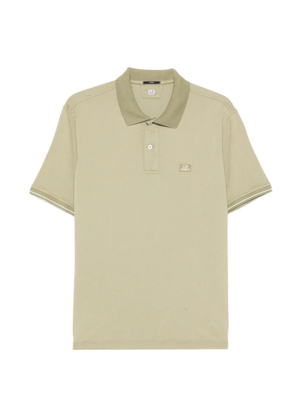 C.P. Company logo-patch tipped polo shirt - Verde