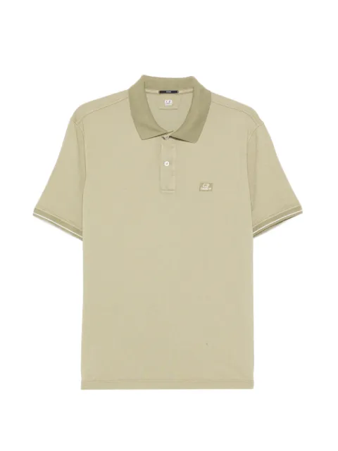 C.P. Company logo-patch tipped polo shirt