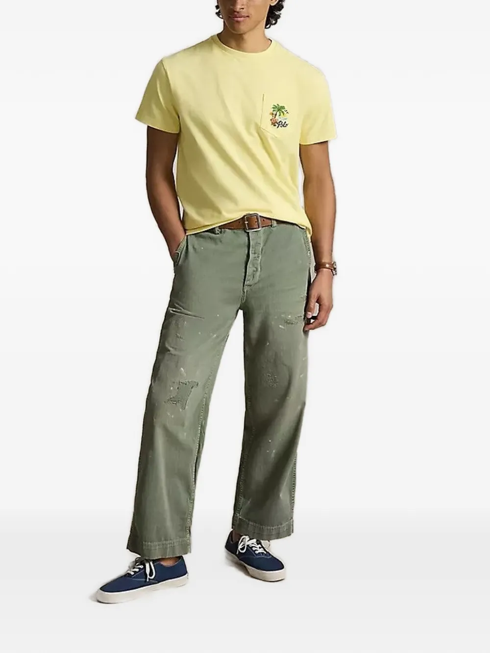 Polo Ralph Lauren T-shirt met geborduurde zak Geel