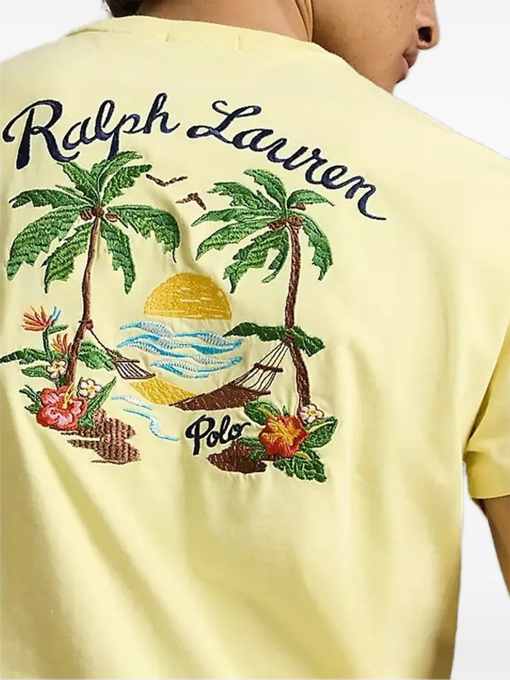 Polo Ralph Lauren embroidered-pocket T-shirt | Yellow | FARFETCH ZA