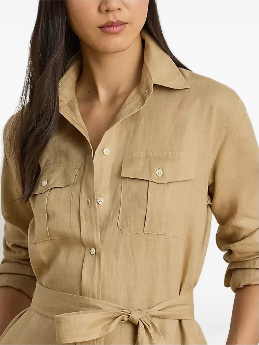 Lauren Ralph Lauren Blousejurk met ceintuur Beige
