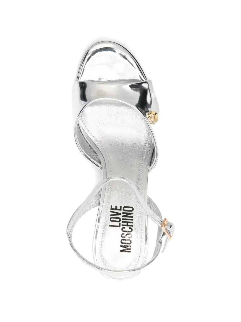 Love Moschino Sandalen met hartdetail en hak Zilver