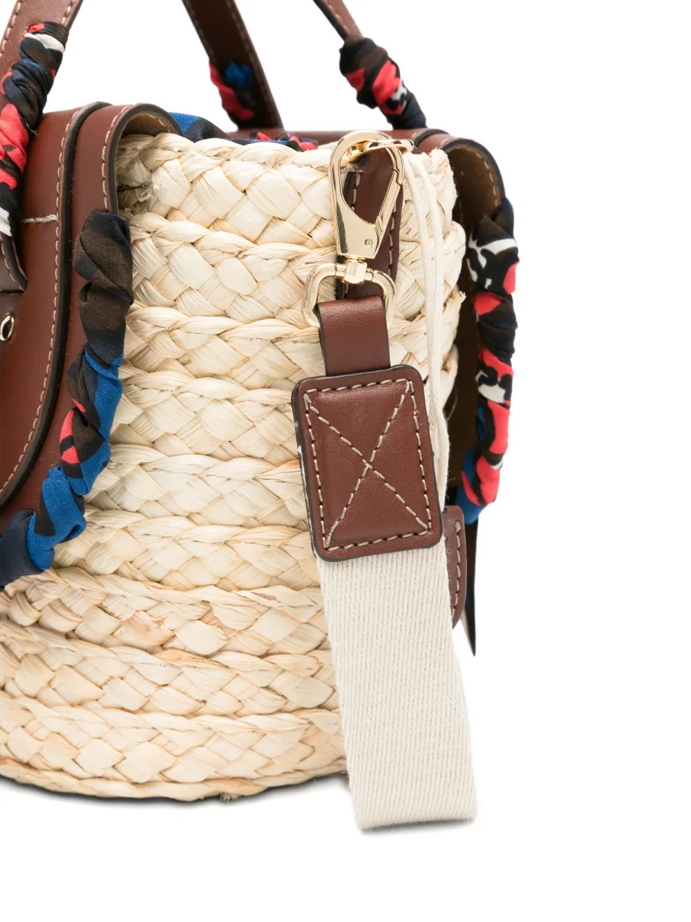 CUBA LAB Habanera Hibiscus zijden geweven mini-tas Beige