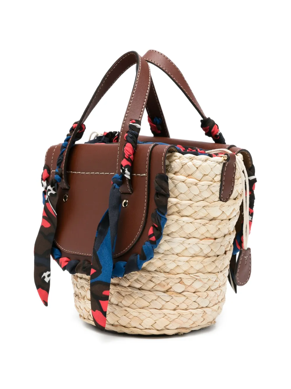 CUBA LAB Habanera Hibiscus zijden geweven mini-tas Beige