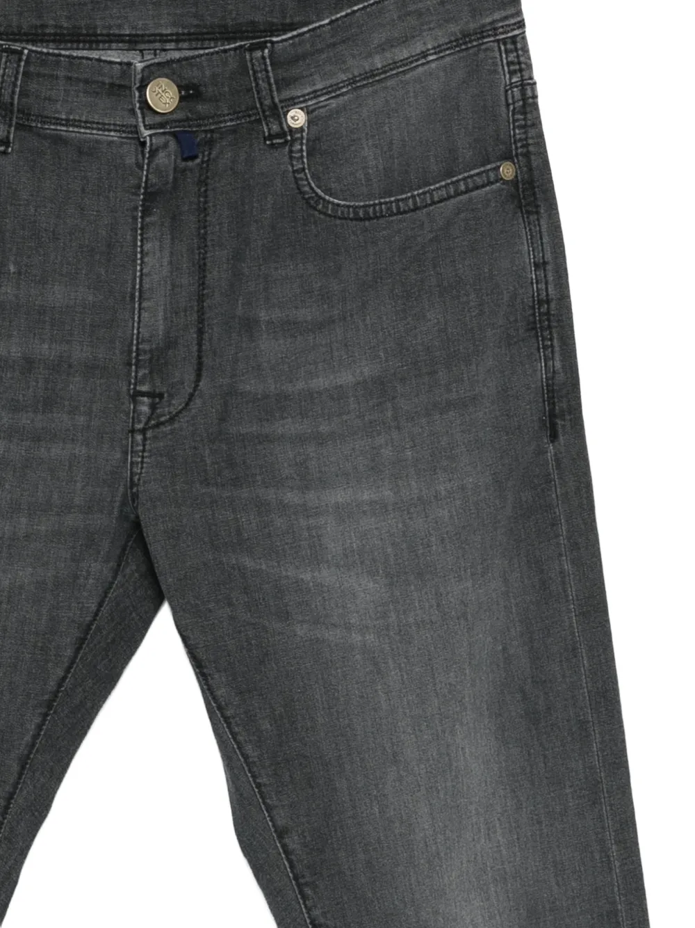 Incotex Jeans met vervaagd effect en riemlus Grijs