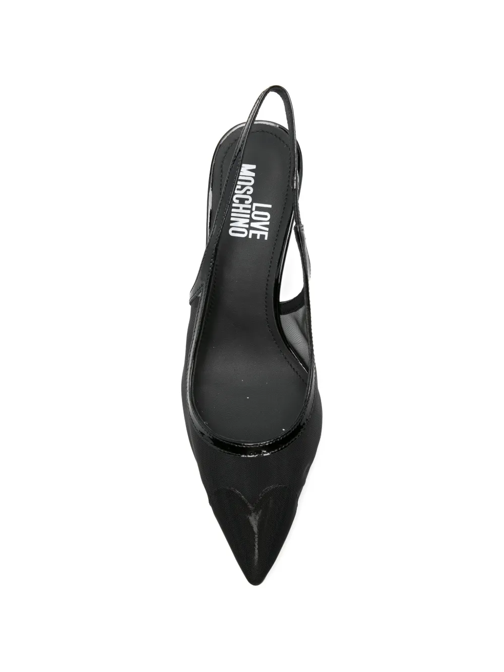 Love Moschino Mesh pumps met puntige neus Zwart
