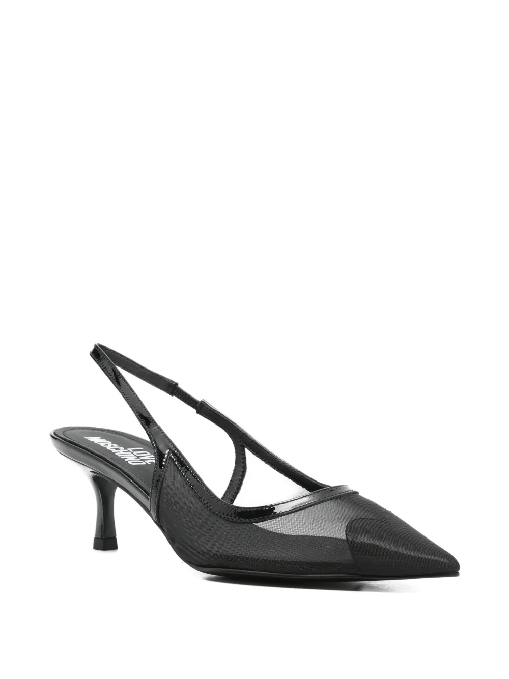 Love Moschino Mesh pumps met puntige neus Zwart