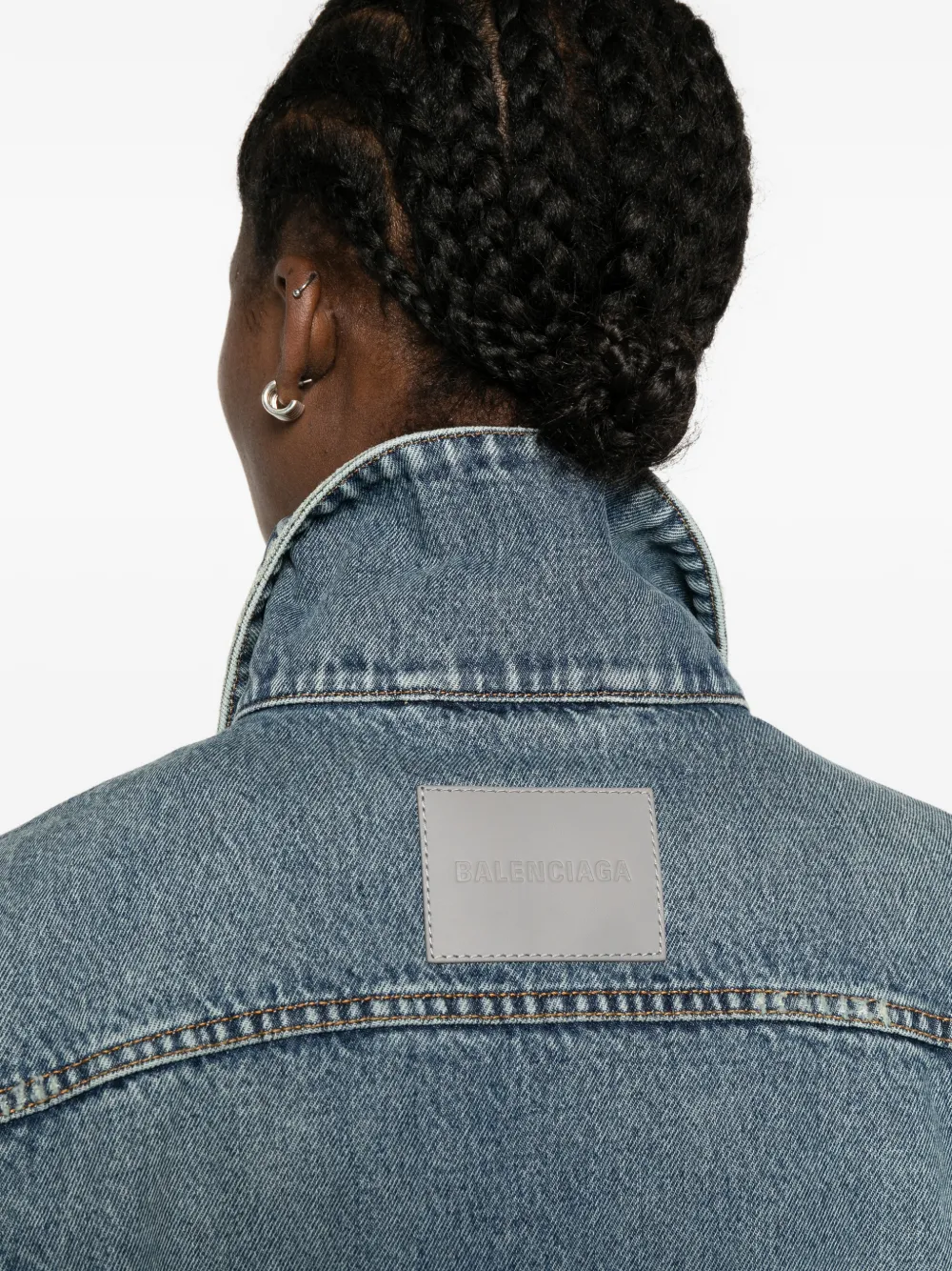 Balenciaga Kick denim jack Blauw