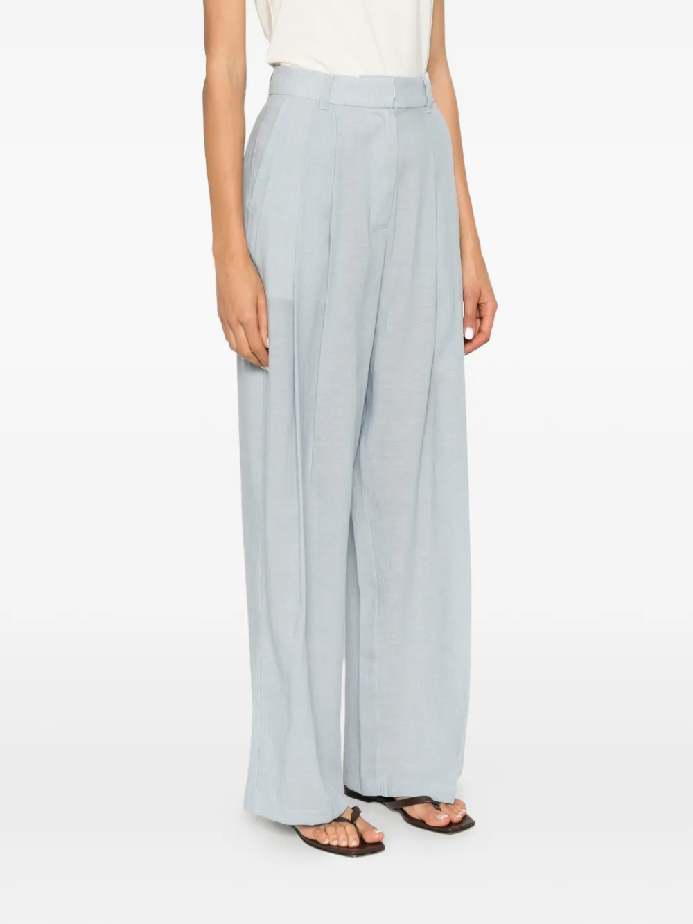 Eleh Plooibroek met wijde pijpen Blauw