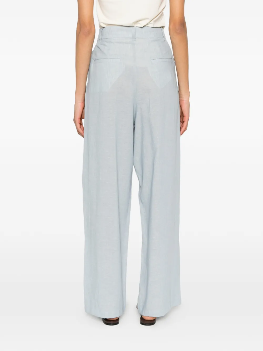 Eleh Plooibroek met wijde pijpen Blauw