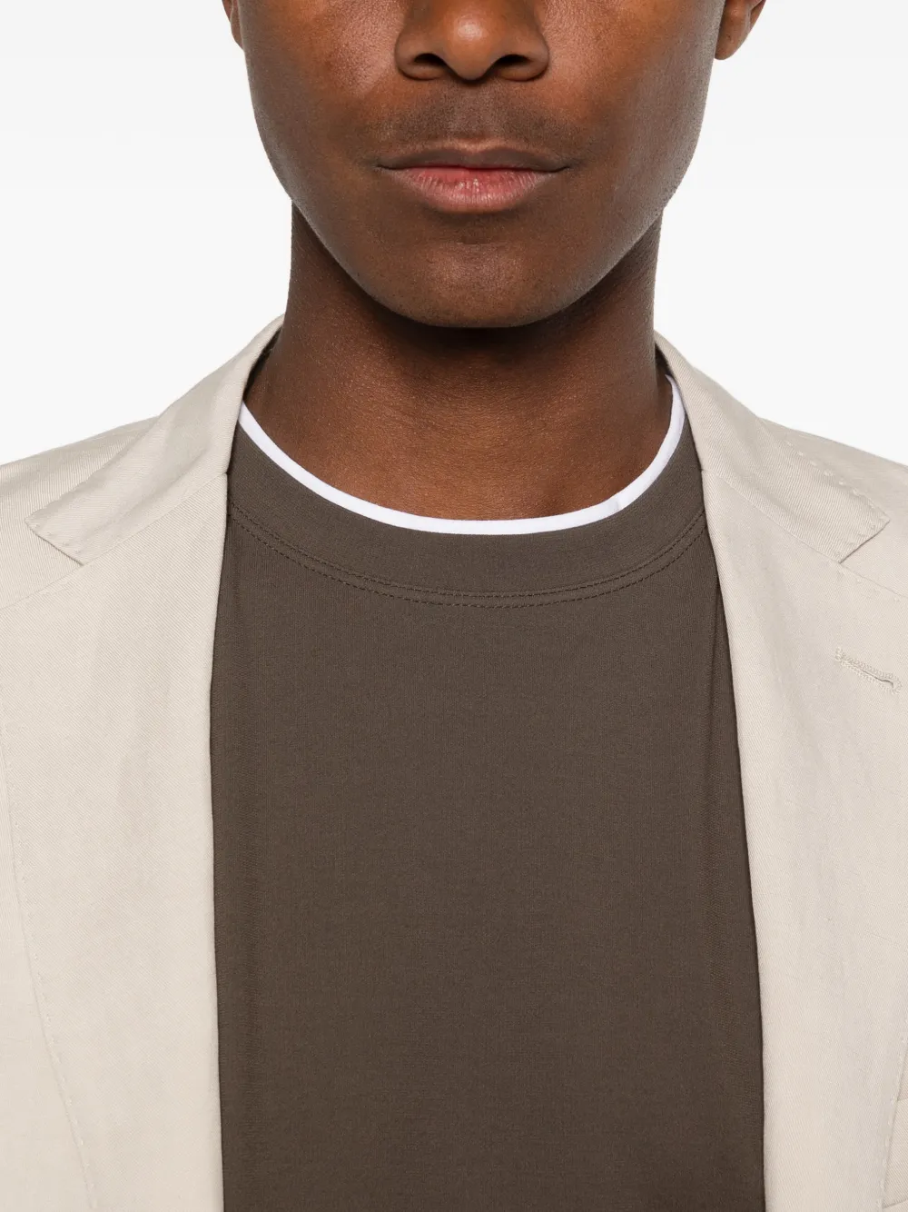 Kiton T-shirt met ronde hals Bruin