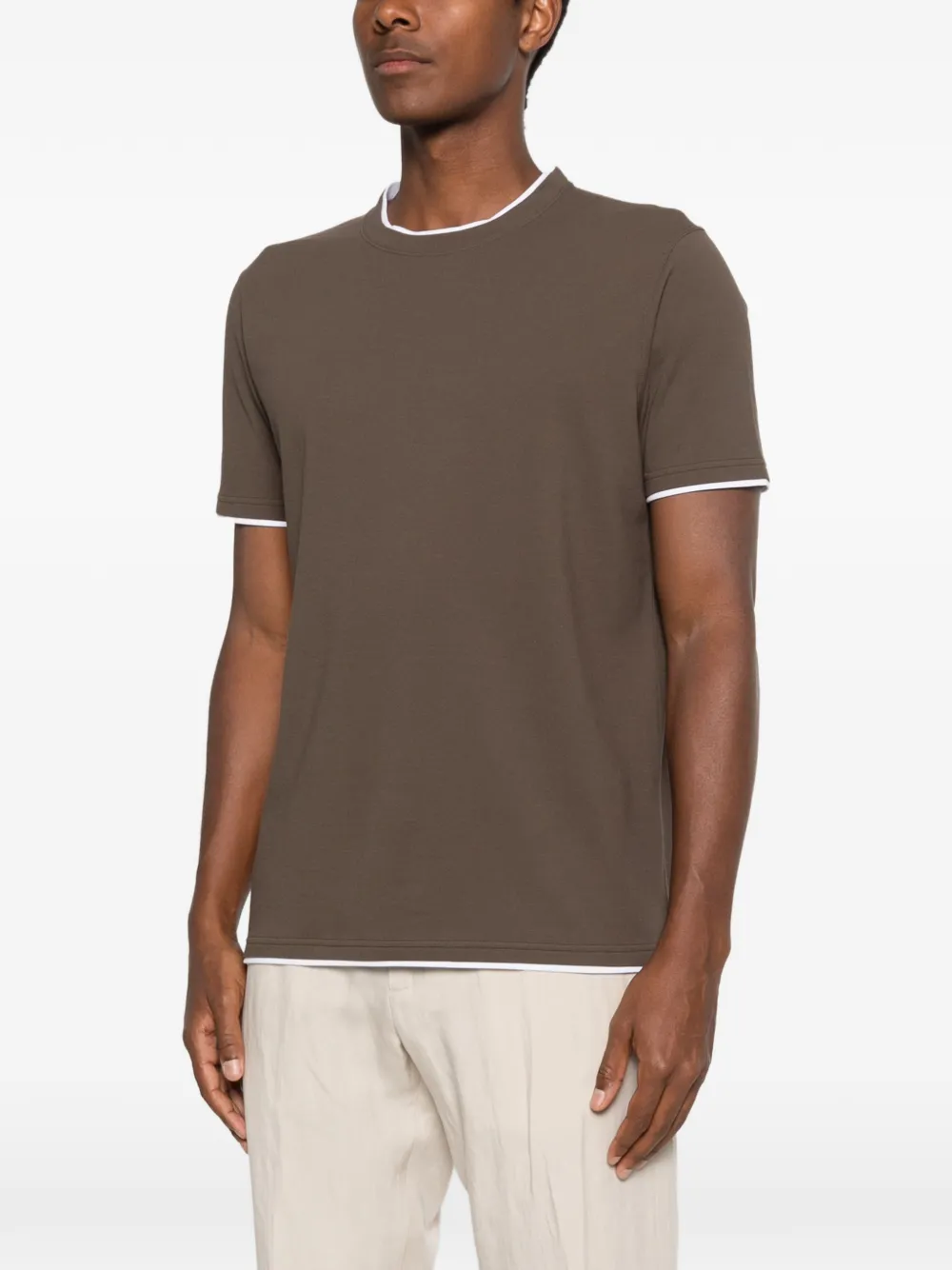 Kiton T-shirt met ronde hals Bruin