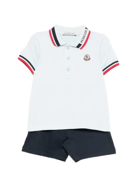 Moncler Enfant striped collar polo shirt short sets (set of two)