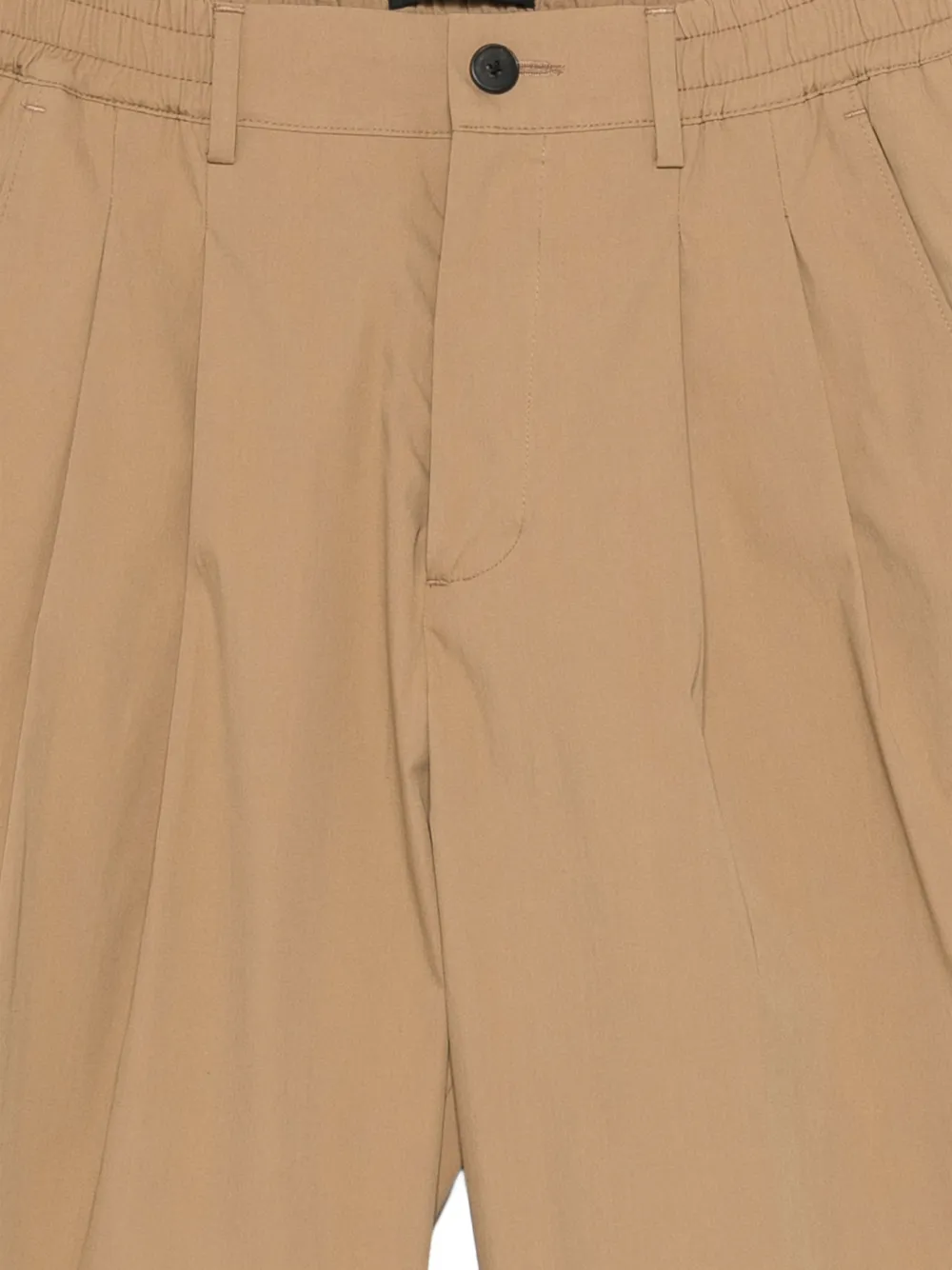 Low Brand Plooibroek met elastische tailleband Beige