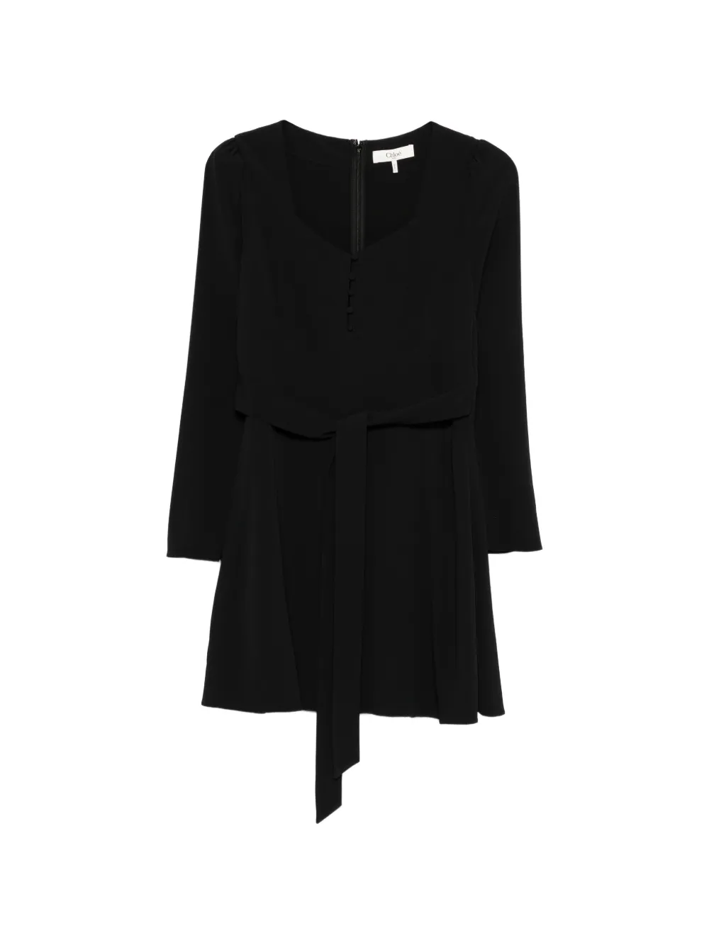 Chloé tie-waist mini dress - Nero
