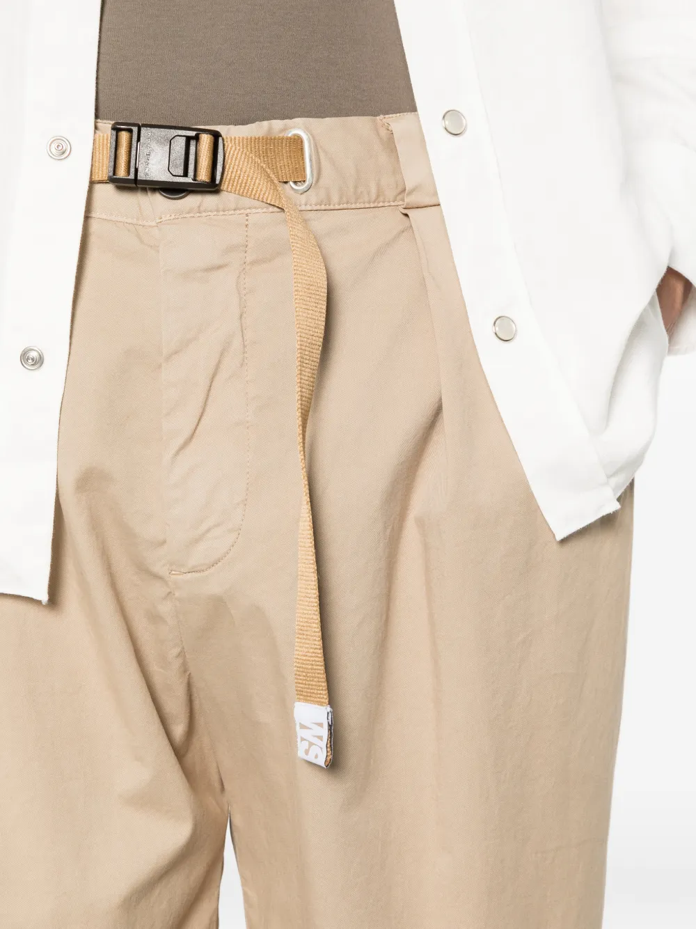 White Sand Steve katoenen broek met ceintuur Beige
