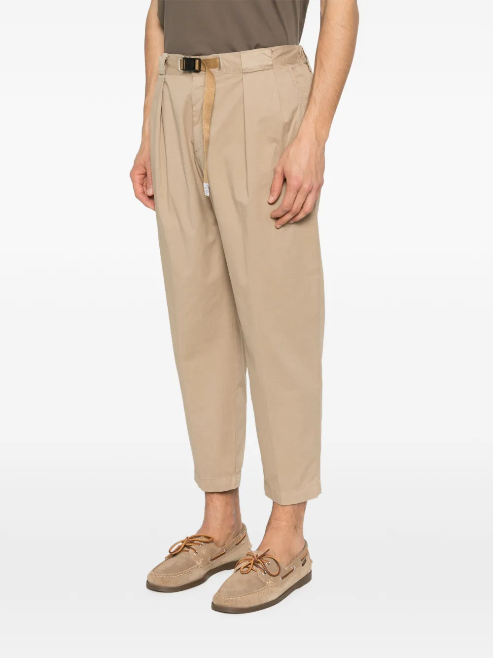 White Sand Steve katoenen broek met ceintuur Beige