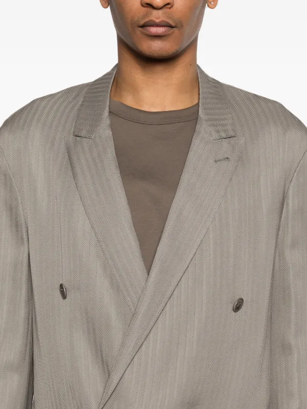 Giorgio Armani ヘリンボーン ダブルスーツ | グレー | FARFETCH JP