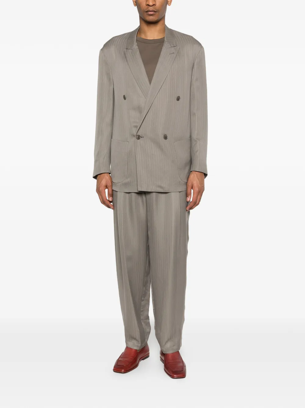Giorgio Armani double-breasted herringbone suit | Double  Breasted Suits