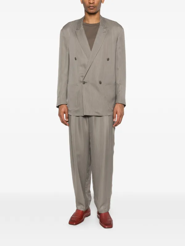 Giorgio Armani ヘリンボーン ダブルスーツ | グレー | FARFETCH JP