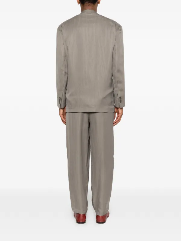 Giorgio Armani double-breasted Herringbone Suit | Grey | FARFETCH