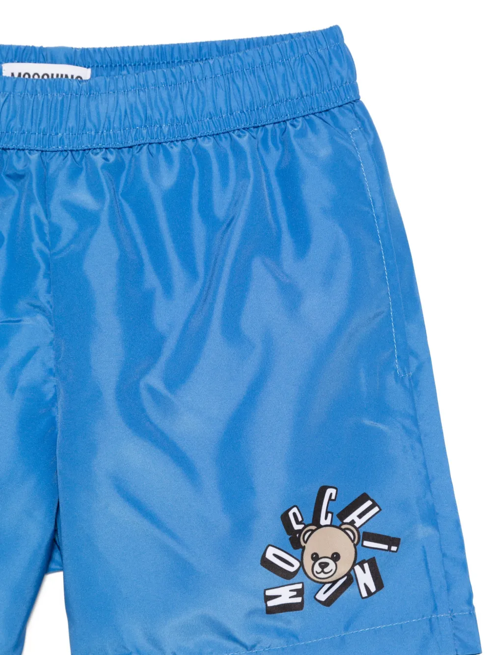Moschino Kids Zwembroek met teddybeer-patch - Blauw