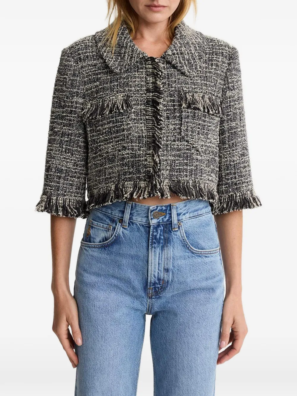  Smythe Fringed Cropped Jacket - Black 