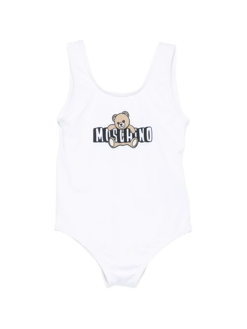 Moschino Kids logo-graphic swimsuit - Weiß