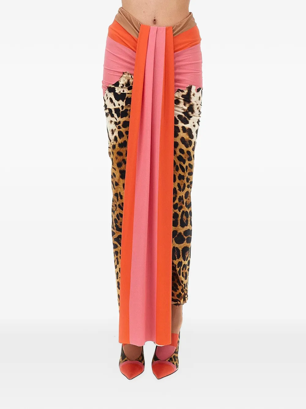 Roberto Cavalli Midi-rok met dierenprint Roze