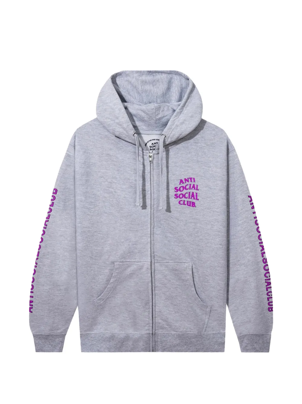 Anti Social Social Club heather zip hoodie - Grigio