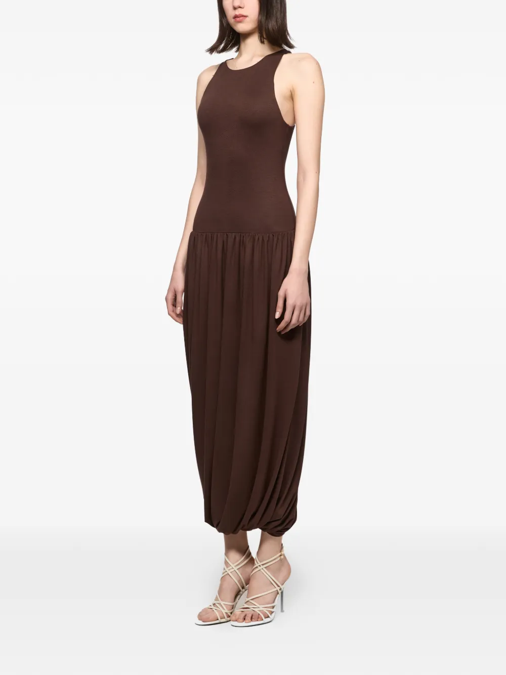 Atu Body Couture Gesmockte midi-jurk Bruin