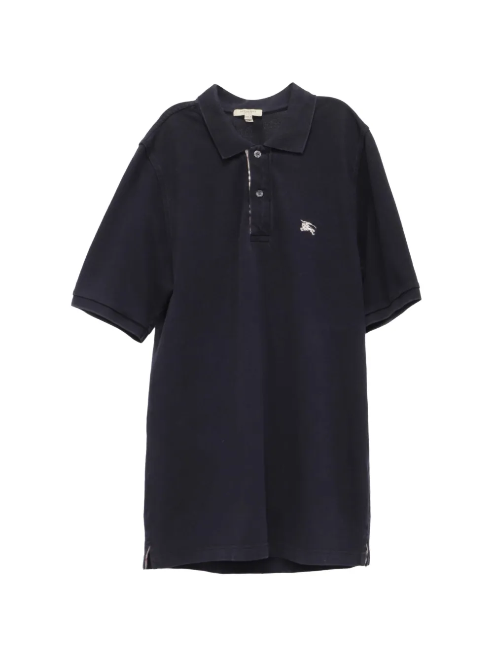 Burberry Pre-Owned logo-embroidered cotton polo shirt - Blau