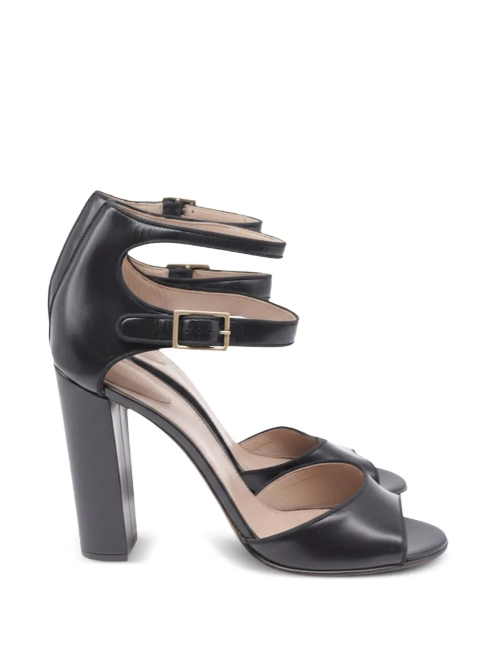 Chloé Vintage Natalia double strap leather sandals - Schwarz