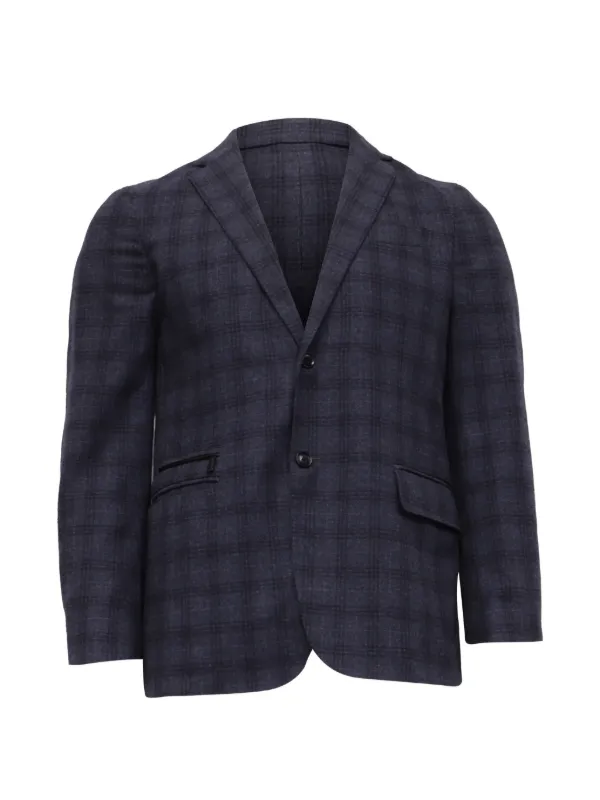 Ermenegildo Zegna Vintage チェックシングルジャケット | ブルー