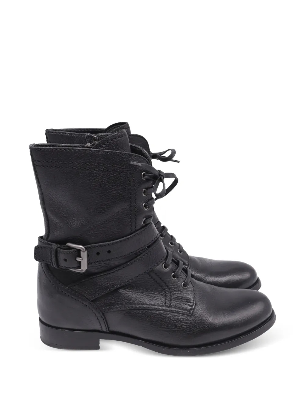 Prada Pre-Owned buckle-detail combat boots - Nero