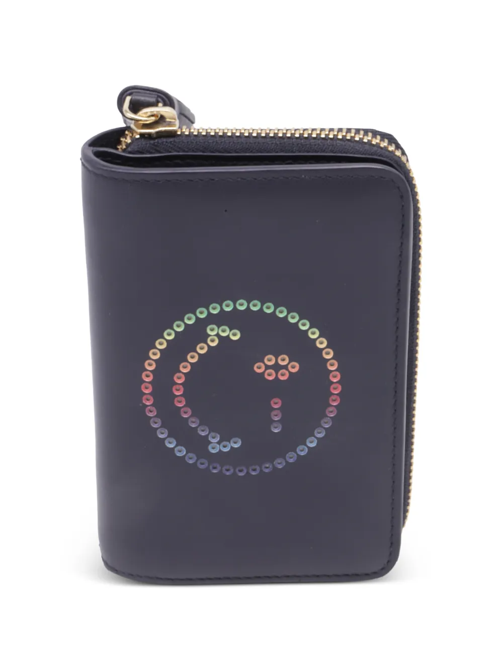 Anya Hindmarch smiley face tassel leather wallet - Blu