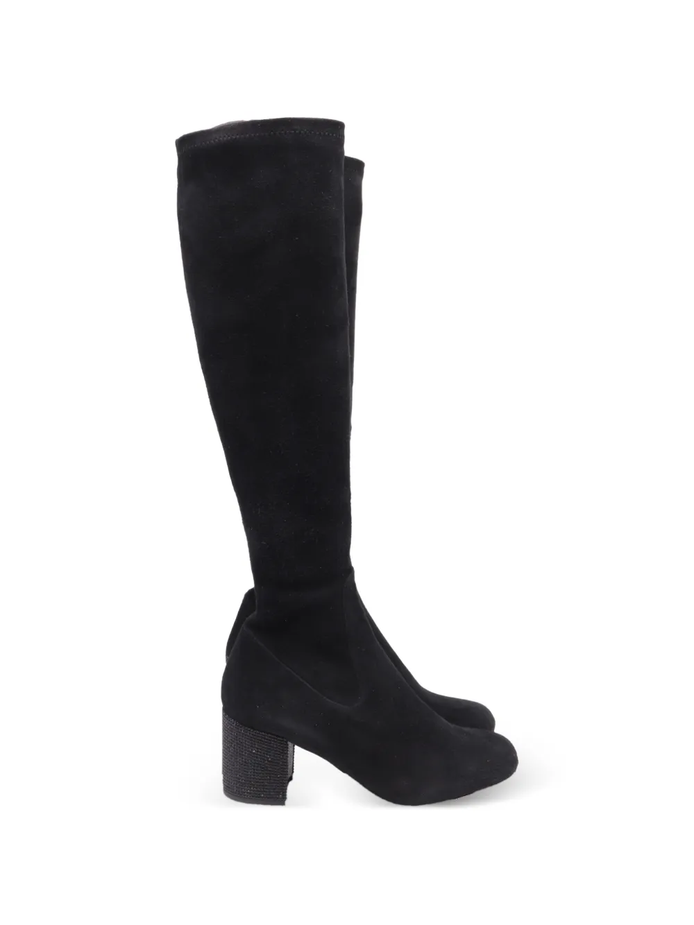 René Caovilla knee-high suede boots - Schwarz