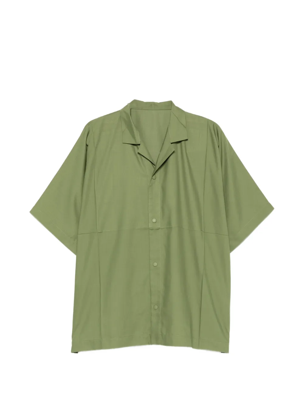 Issey Miyake Men short-sleeved camp-collar shirt - Green