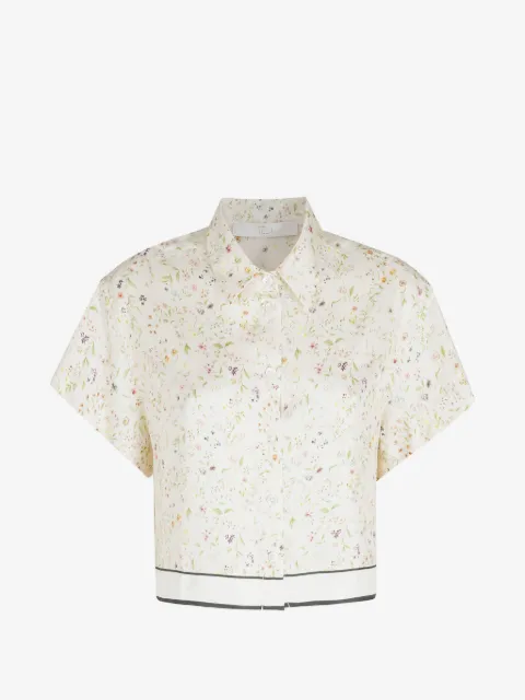 Tela floral-print satin shirt