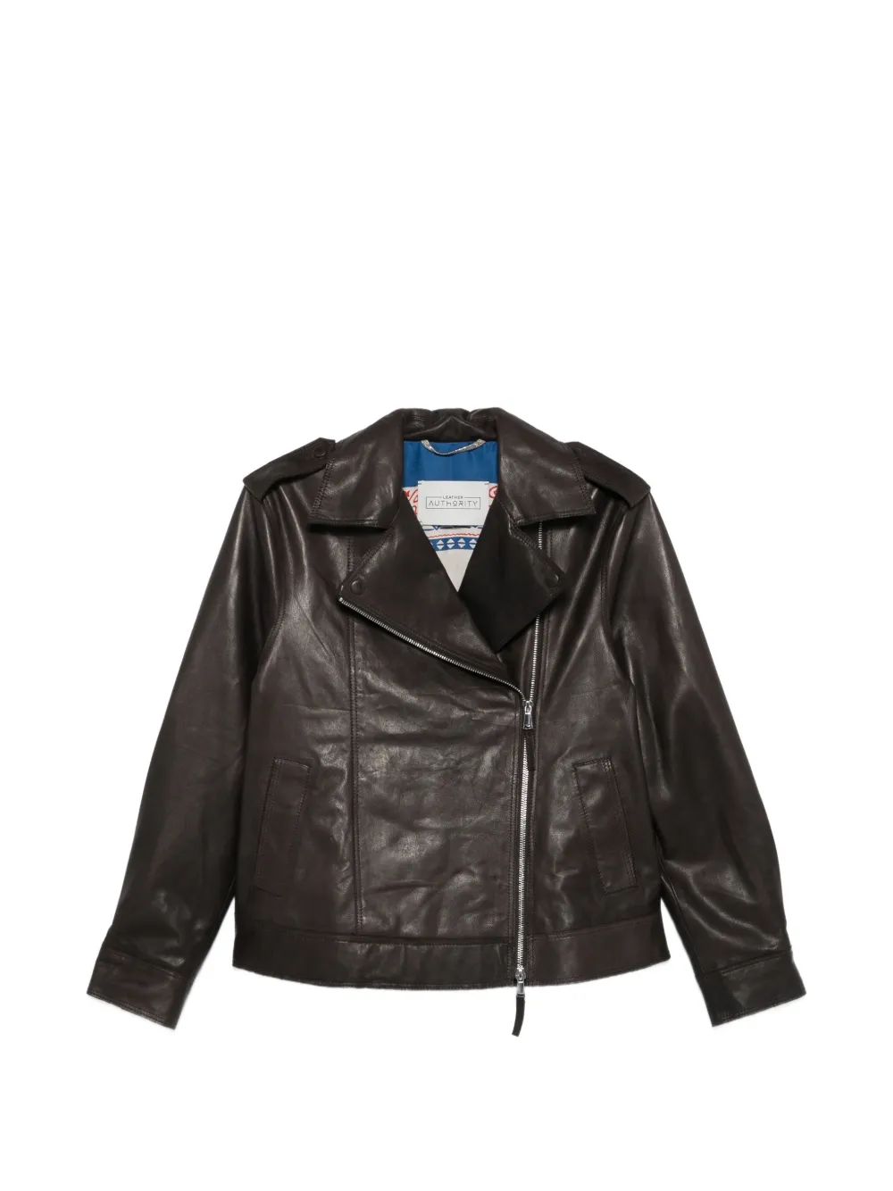 LEATHER AUTHORITY Chardonnay zipped leather jacket - Marrone