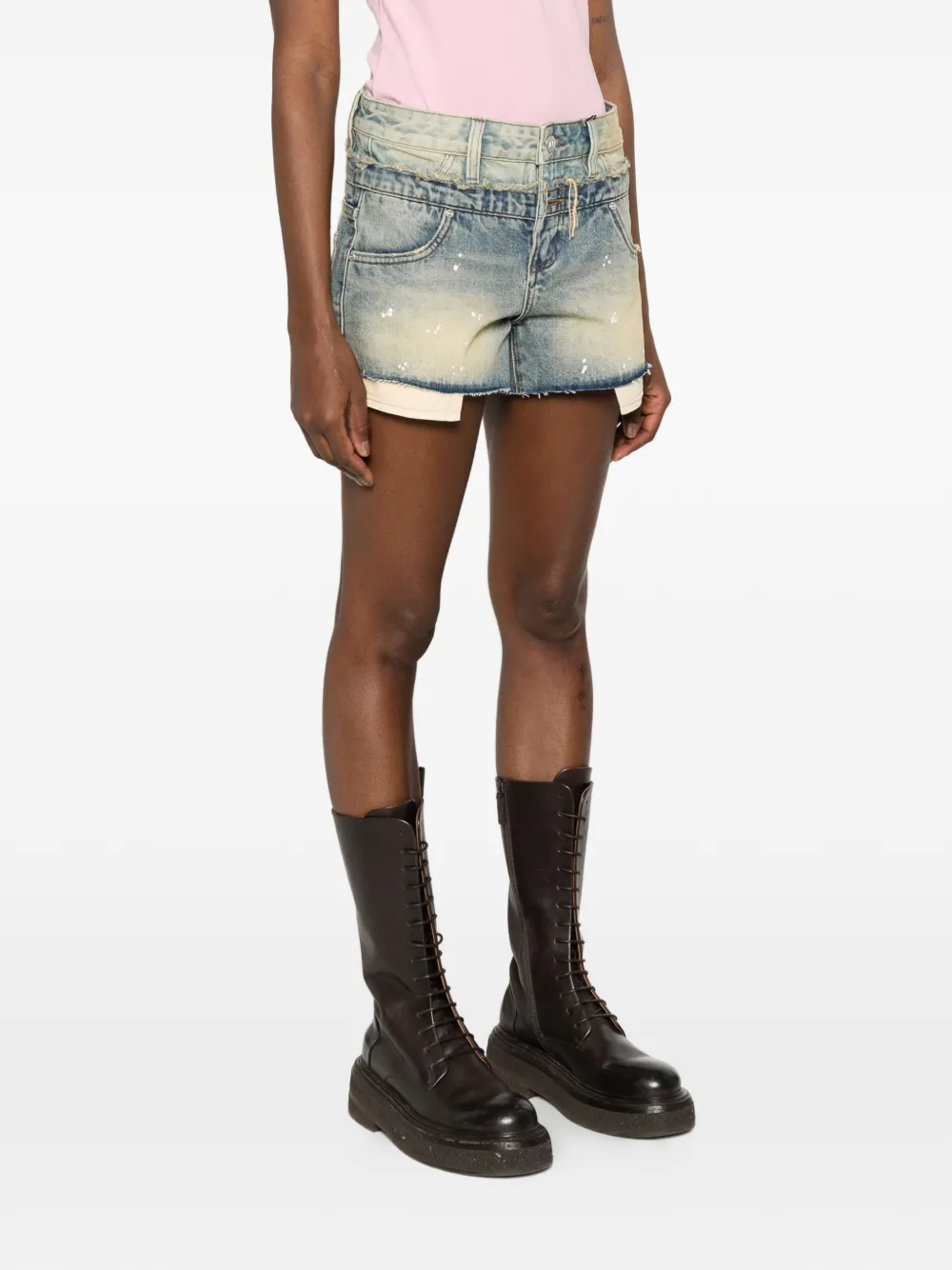 Misbhv Frayed Denim Shorts - Blue 