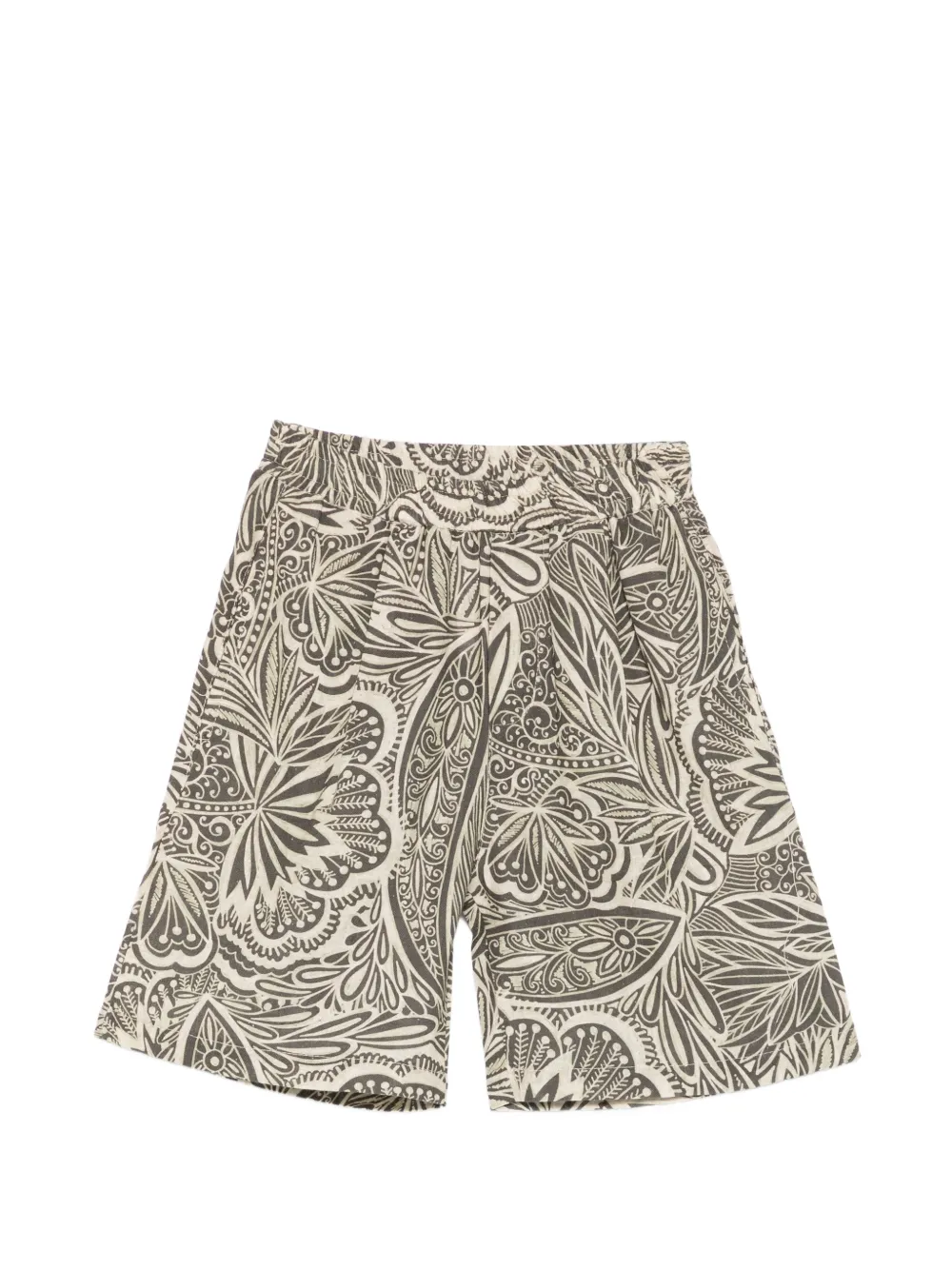 Paolo Pecora Kids Shorts met olijfprint Groen