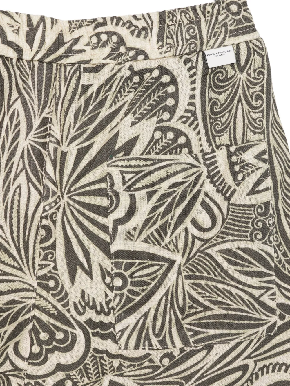 Paolo Pecora Kids Shorts met olijfprint Groen