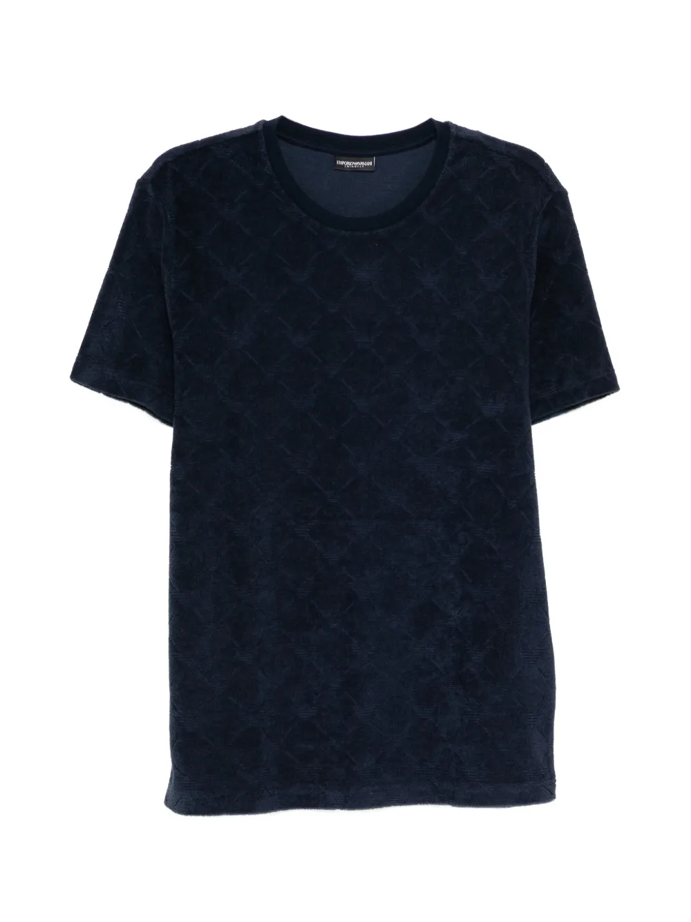 Emporio Armani logo-jacquard terry T-shirt - Blau