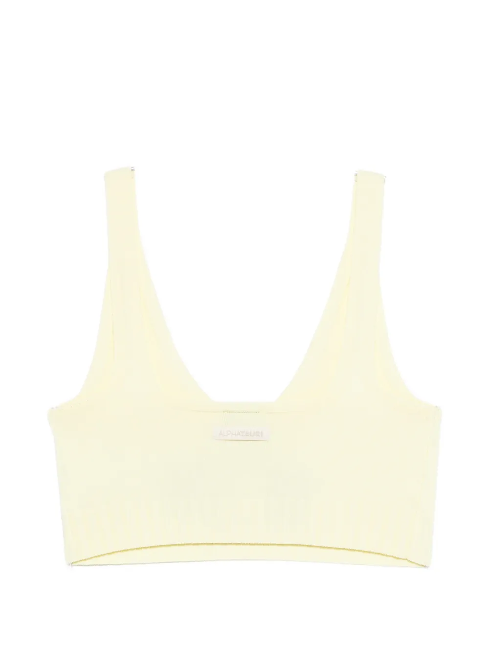  Alphatauri V-neck Ribbed Top - Yellow 