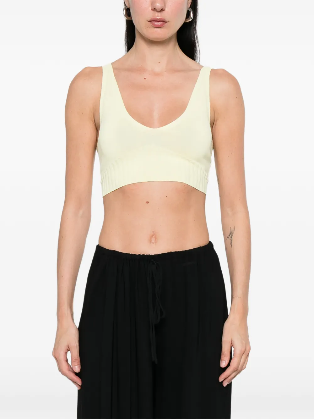  Alphatauri Top Con Cuello En V - Amarillo 