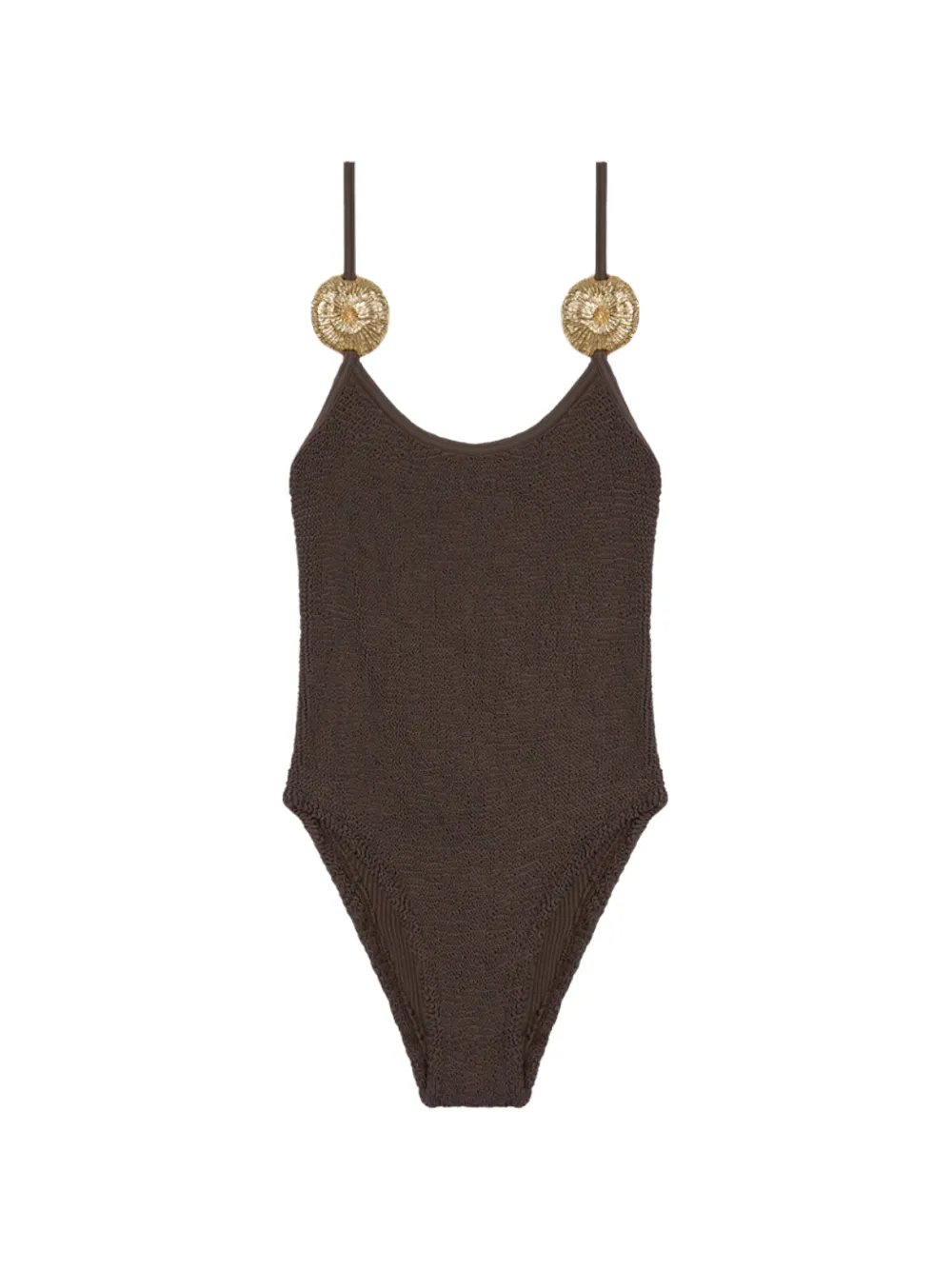 Reina Olga Circe crinkle-effect swimsuit - Braun