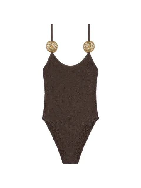 Reina Olga Circe crinkle-effect swimsuit